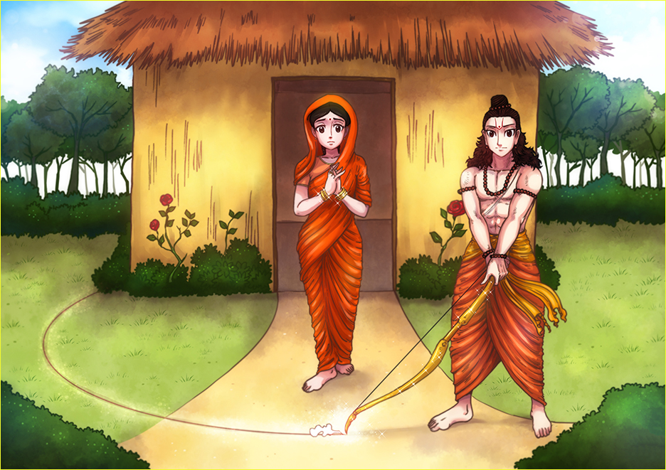 lakshman-draws-a-magic-circle-ram-the-story-the-gods-of-india